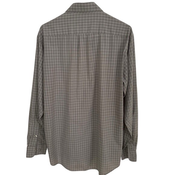 Perry Ellis Portfolio Long Sleeve Button Down Shirt Men's 15.5 34/35 Gray Check - Picture 5 of 10
